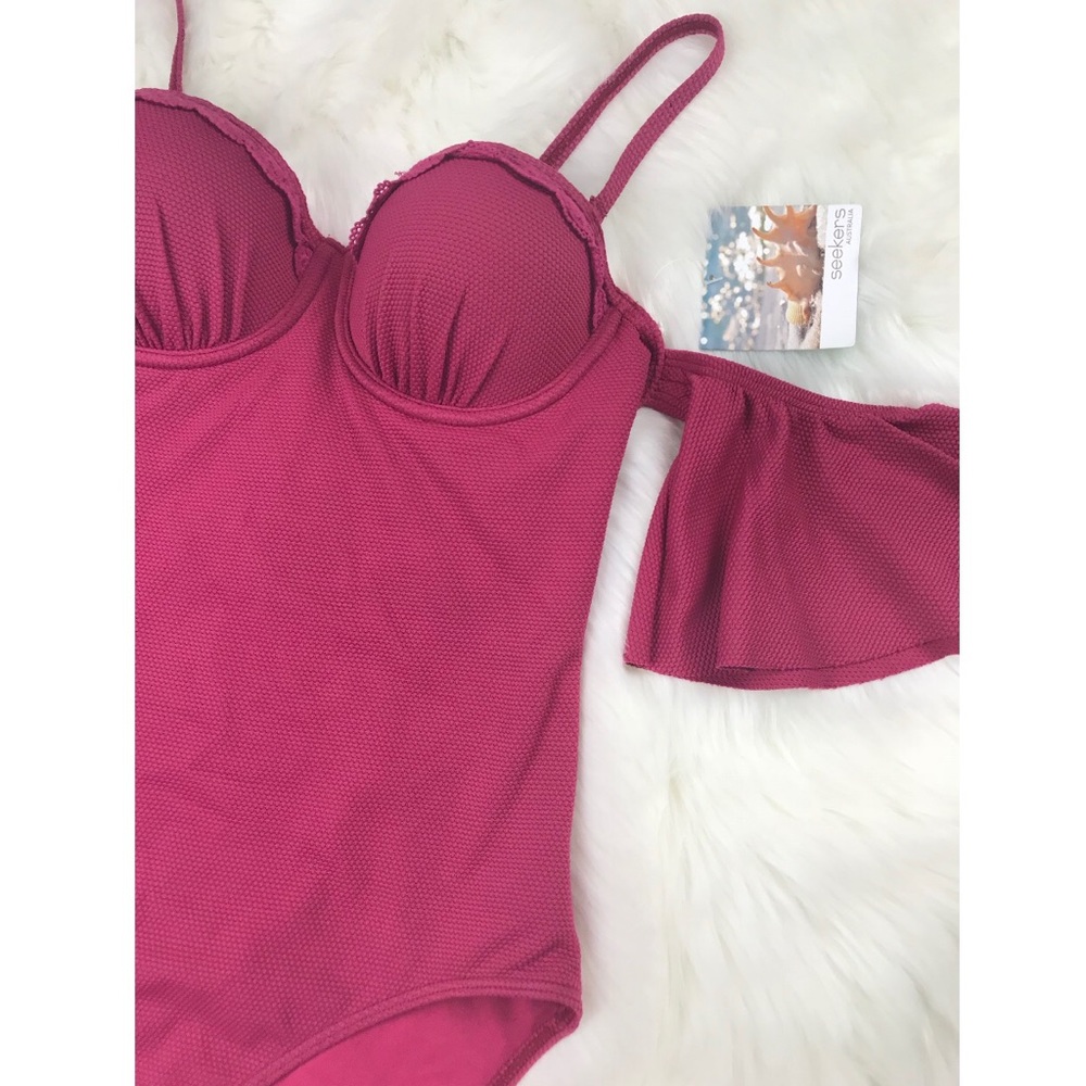 {Seekers Australia} berry off shoulder one piece
